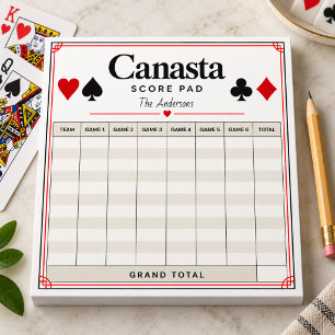 Personalized Canasta Score Pad Notepad