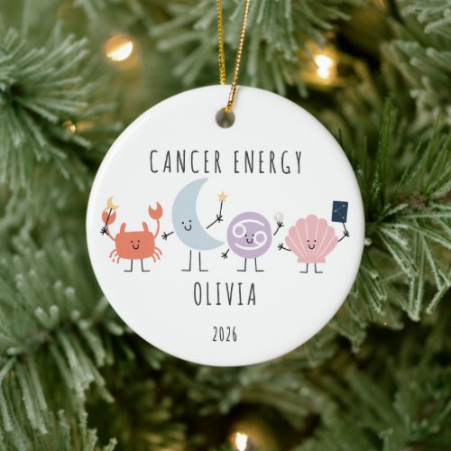 Personalized Cancer Zodiac Christmas Ornament
