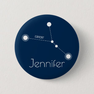 Personalized Cancer Zodiac Constellation Button