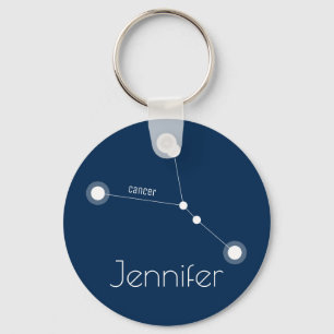 Personalized Cancer Zodiac Constellation Keychain