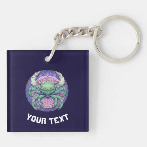 PERSONALIZED CANCER ZODIAC SIGN  KEYCHAIN