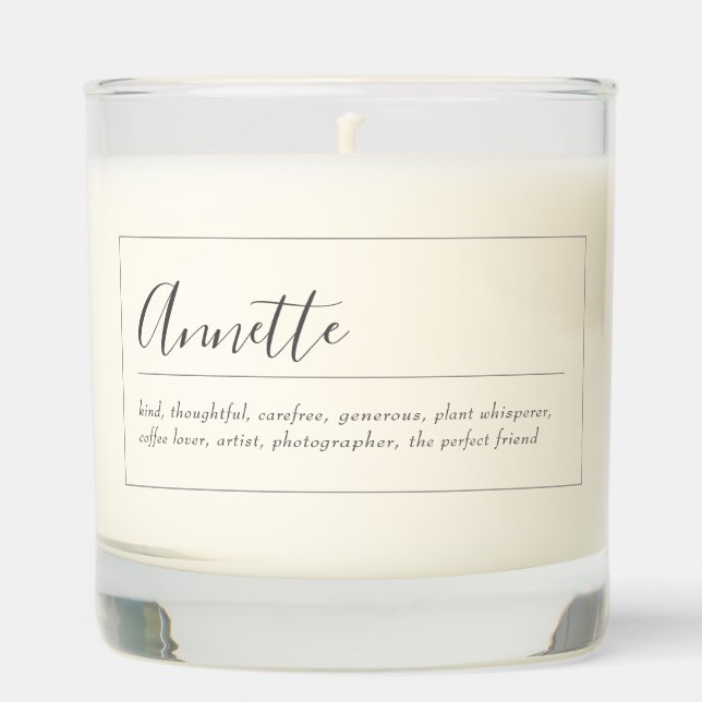 Personalized Candle, Custom Text, Gift for Friend Scented Candle (Front)