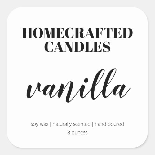 Personalized Candle Label Black and White