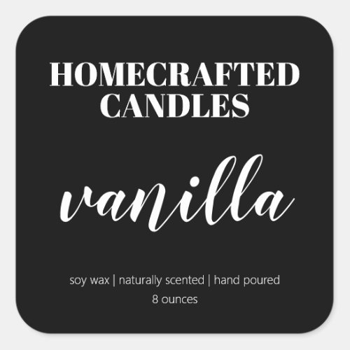 Personalized Candle Label Black and White