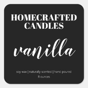 Personalized Candle Label Black and White