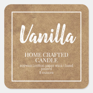 Personalized Candle Label Kraft Background Sticker