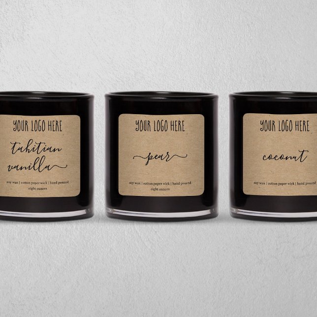 Personalized Candle Label Kraft Background Sticker (Creator Uploaded)