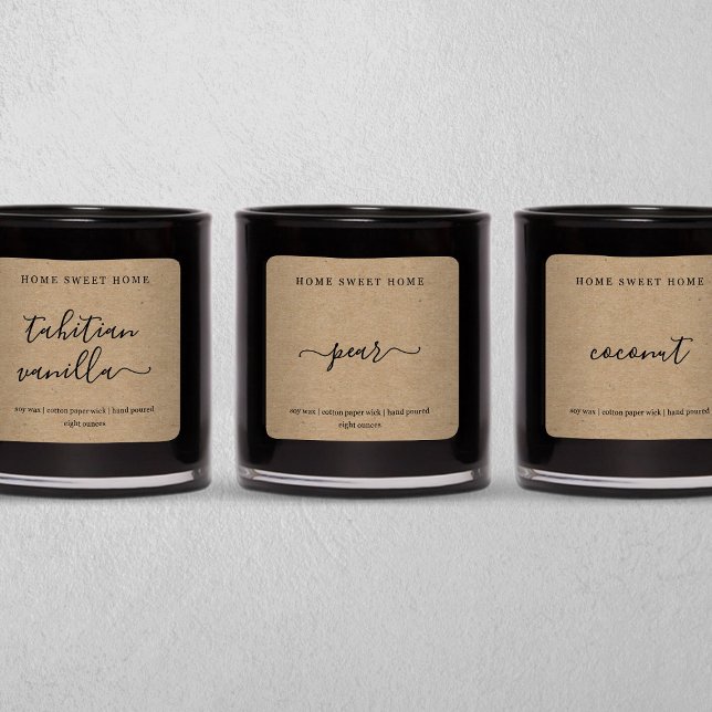 Personalized Candle Label Kraft Background Sticker (Creator Uploaded)