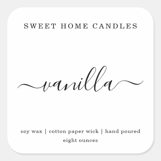 Personalized Candle Label Square Sticker