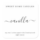 Personalized Candle Label Square Sticker