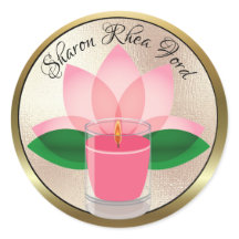 Personalized Candle Lotus Blossom Sticker