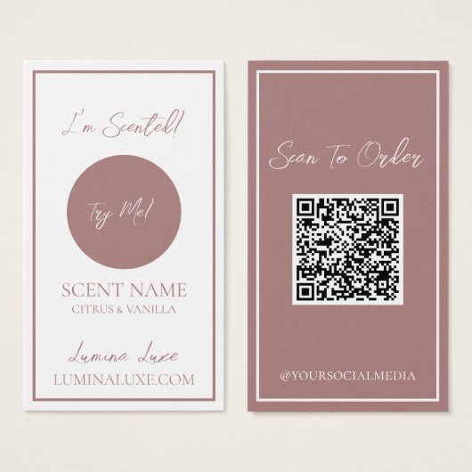 Personalized Candle Scent Sampler Card (Front & Back)