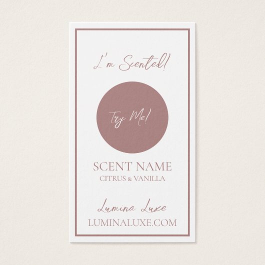 Personalized Candle Scent Sampler Card (Front)