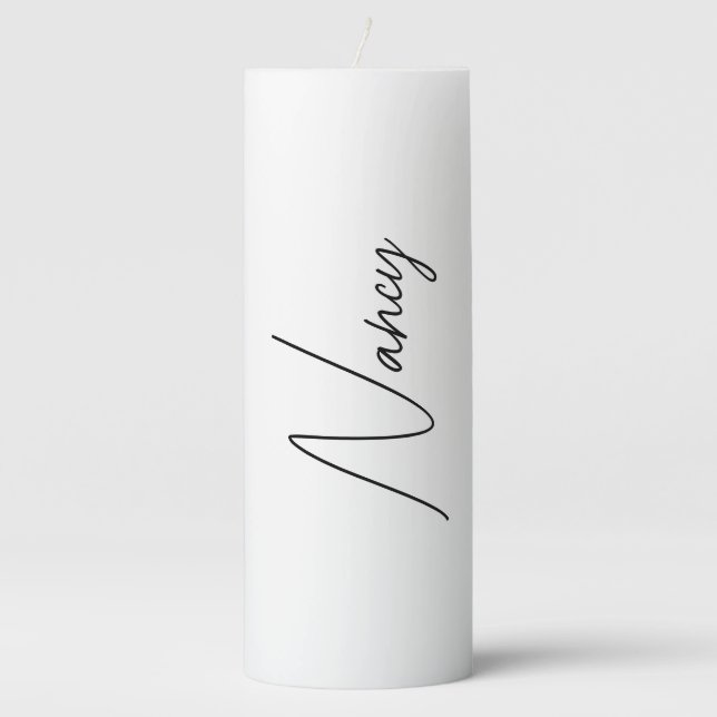 Personalized candle with, Custom Pillar Candles  (Front)