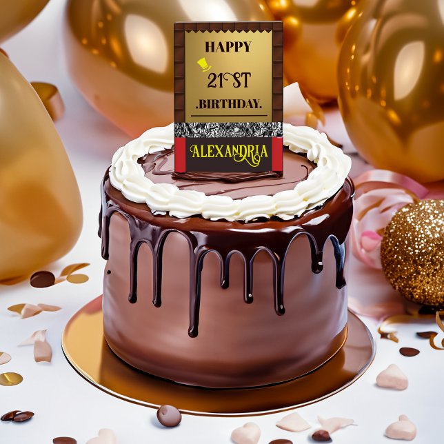  Personalized Candy Bar Golden Ticket Cake Topper (Creator Uploaded)