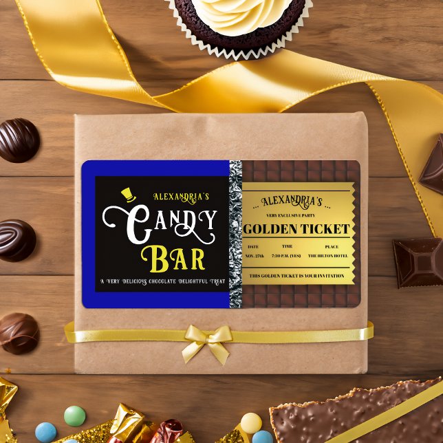 Personalized Candy Bar Golden Ticket Label (Creator Uploaded)