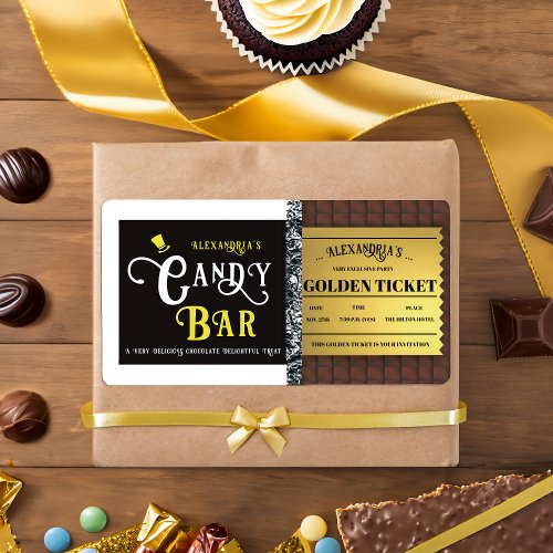 Personalized Candy Bar Golden Ticket Label