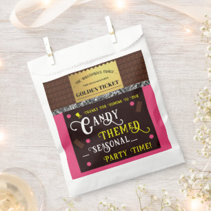 Personalized Candy Bar Golden Ticket Party Favor Bag
