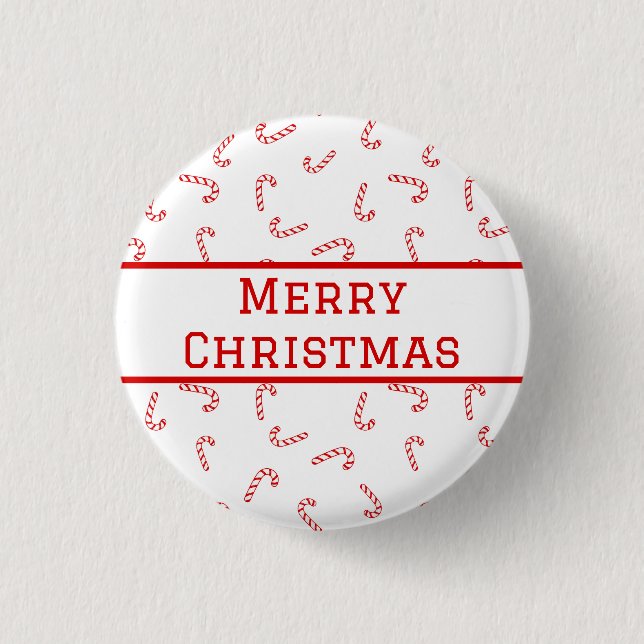 Personalized Candy Cane Christmas Button (Front)