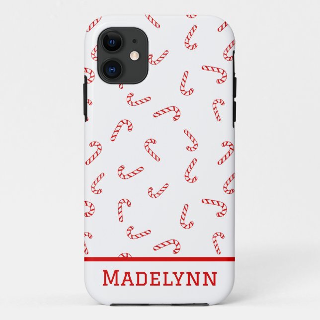 Personalized Candy Cane Christmas Case-Mate iPhone Case (Back)