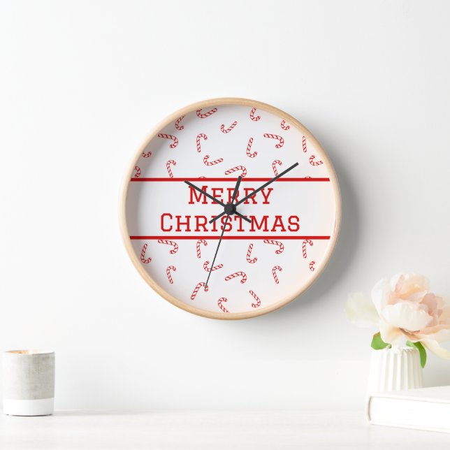 Personalized Candy Cane Christmas  Clock (Home)