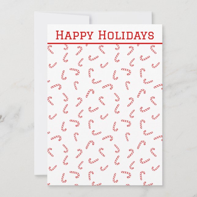 Personalized Candy Cane Christmas Holiday Card (Front)