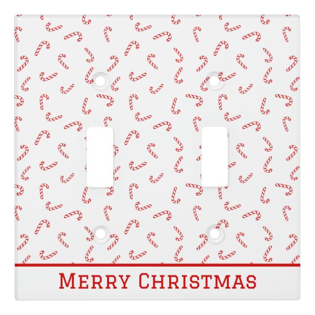 Personalized Candy Cane Christmas Light Switch Cover (Front)