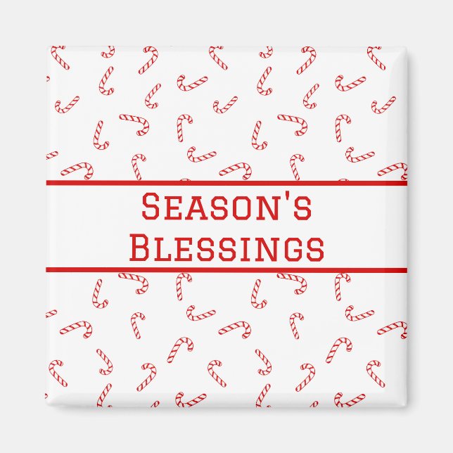 Personalized Candy Cane Christmas Magnet (Front)