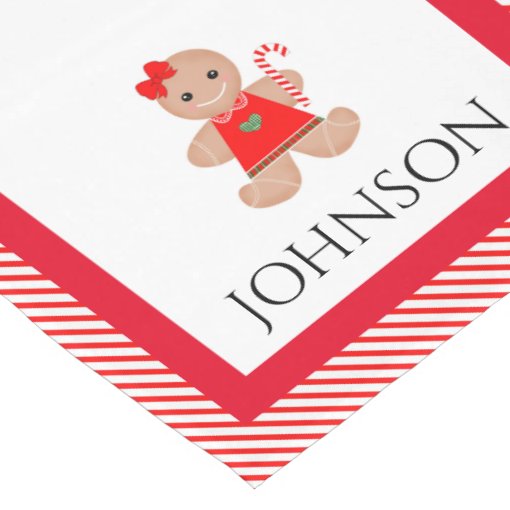 Personalized Candy Cane Christmas Table Runner Zazzle