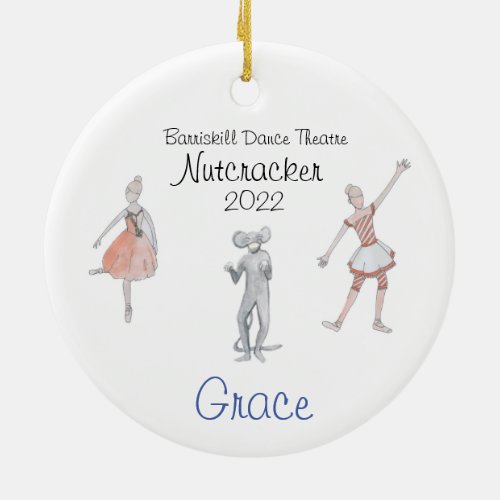 Personalized Candy CaneFlowerRat Nutcracker  Ceramic Ornament