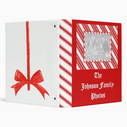 Personalized Candy Cane Frame Family Photo Binder