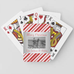 Personalized Candy Cane Playing Cards
