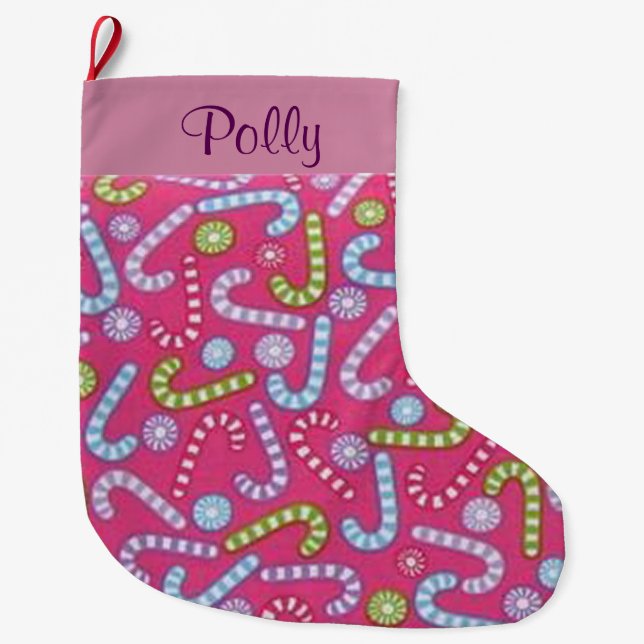 Personalized Candy Cane Stocking (Front)