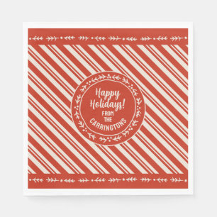 Personalized Candy Cane Stripe Napkins