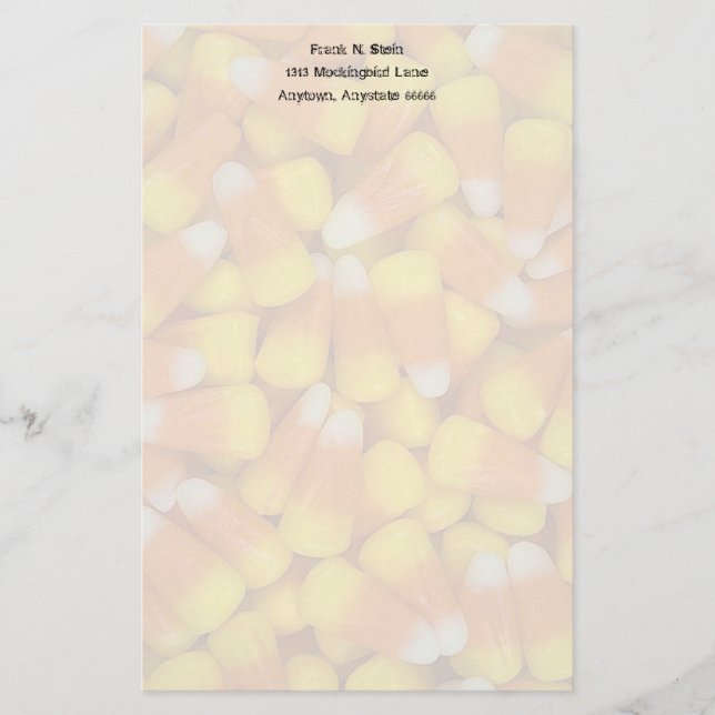 Personalized Candy Corn Stationery (Front)