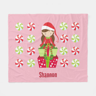Personalized Candy Crush Female Elf Fleece Blanket