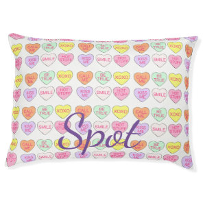 Personalized Candy Heart Valentine's Day Sweet Pet Bed