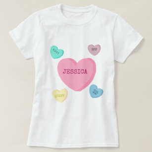 Personalized Candy Hearts Mom and Wife Shirt