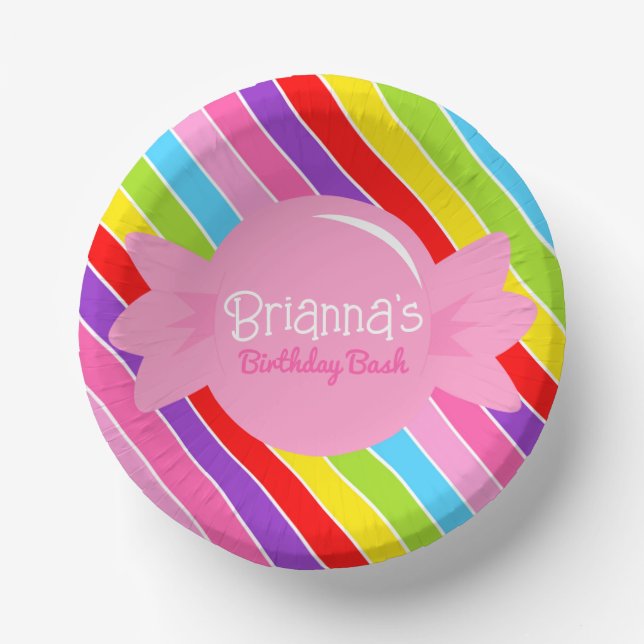 Personalized Candy Rainbow Paper Bowls (Front)