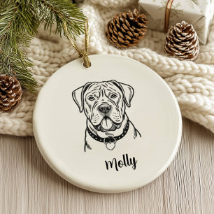 Personalized Cane Corso Dog Christmas Ceramic Ornament