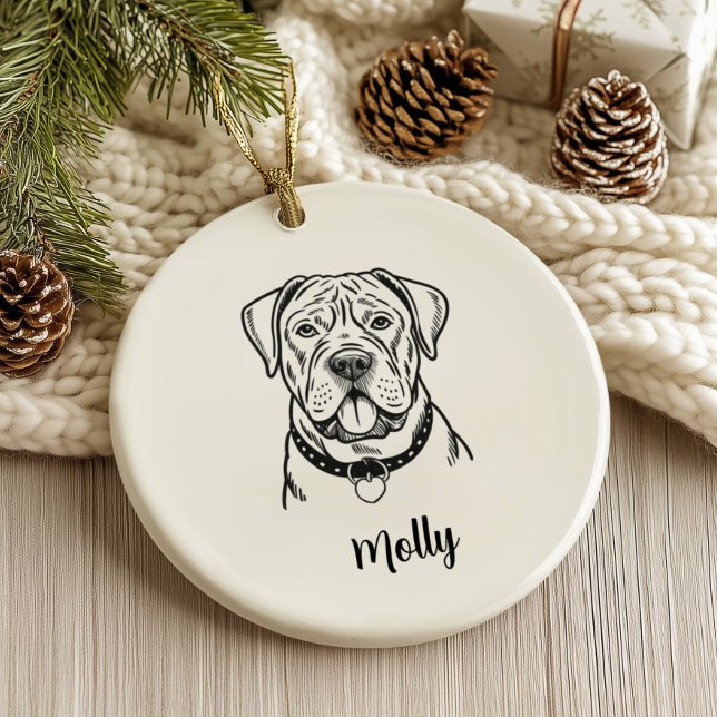 Personalized Cane Corso Dog Christmas Ceramic Ornament (Creator Uploaded)