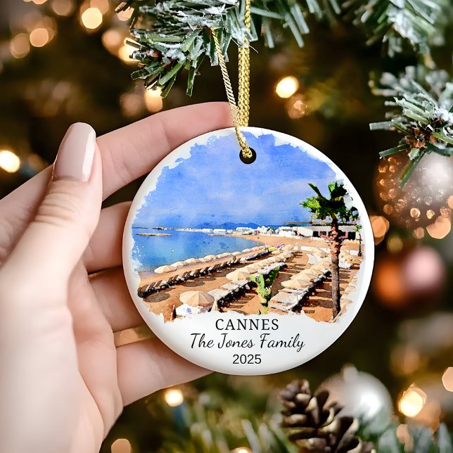 Personalized Cannes, France Gift Ceramic Ornament (Creator Uploaded)