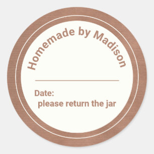 Personalized Canning Homemade   Return the Jar Classic Round Sticker