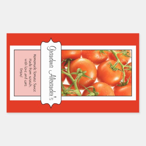 Personalized Canning Jar Label Custom Tomato Rectangular Sticker