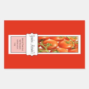 Personalized Canning Jar Label, Custom Tomato Rectangular Sticker