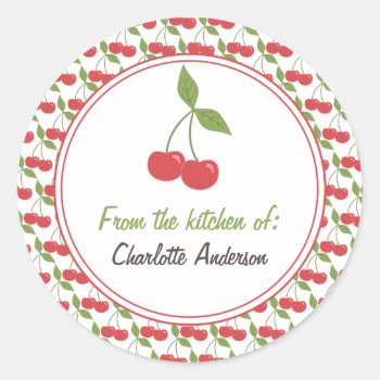 Personalized Canning Labels - Cute Cherries by koncepts at Zazzle