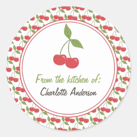 Personalized Canning Labels - Cute Cherries