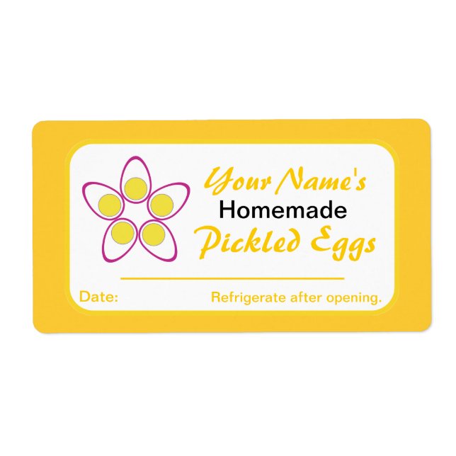 Personalized Canning Labels for Jars Pickled Eggs (Front)