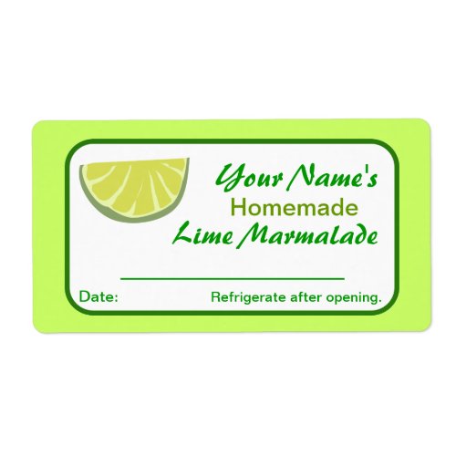 Personalized Canning Labels Lime Preserves Pickles