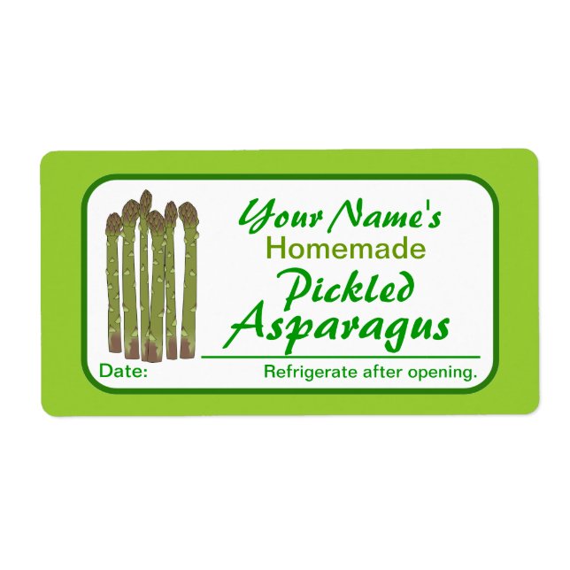 Personalized Canning Labels Pickled Asparagus (Front)